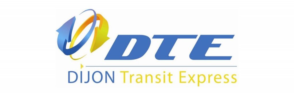 Logo DTE Dijon Transit Express, partenaire logistique du groupe CHARPIOT pour le transport et la distribution